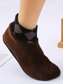 1 件加厚蓬鬆男士冬季高筒地襪 - 咖啡棕 - 查看 3