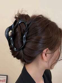 1pc Women'S Black Cloud & Large Hair Claw, Fashionable For Daily Wear - Black - View 1