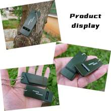1pc Three-Tone Outdoor Survival Whistle, Rescue Whistle, Emergency Whistle, High Sound Frequency Whistle For Earthquake Relief (Green) Camping Camping Stuff - Army Green - View 11