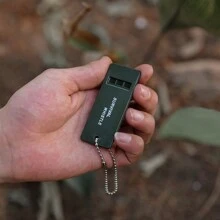 1pc Three-Tone Outdoor Survival Whistle, Rescue Whistle, Emergency Whistle, High Sound Frequency Whistle For Earthquake Relief (Green) Camping Camping Stuff - Army Green - View 6