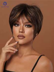 10 Inch Short Straight Wigs Hair Synthetic Heat Resistant Wigs For Women Ripe Refreshing Wigs For Daily Wear