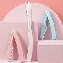 3 Mixed Color Box Folding Eyebrow Trimmers, Female Scratch Resistant Beginner Set Beauty Tools, Replaceable Blades - Mixed Colors - View 7