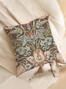 1pc Retro Flower Pattern Printed Cushion Cover, Modern Pillow Case, Single-Sided Print, Pillowcore Not Included, Home Decor Throw Pillowcase - Multicolor - View 1