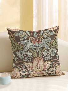 1pc Retro Flower Pattern Printed Cushion Cover, Modern Pillow Case, Single-Sided Print, Pillowcore Not Included, Home Decor Throw Pillowcase - Multicolor - View 6