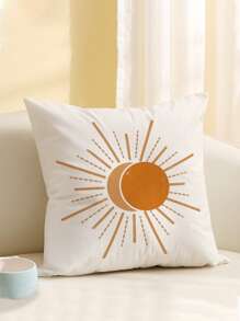1pc Simple Design Printed Cushion Cover Without Pillow Inner, Modern Pillow Case For Home Decor