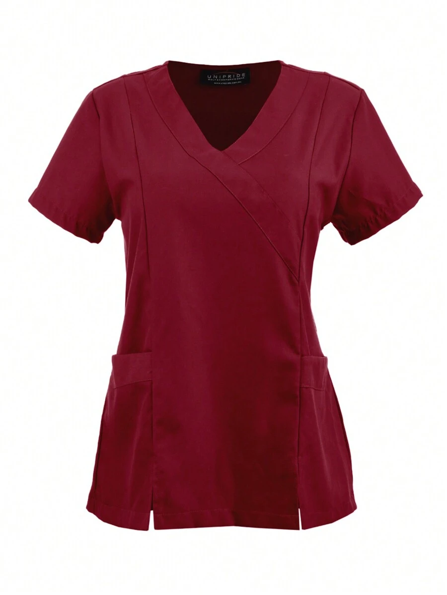 U4U Uniforms Filipina Dama Cuello V Cruzada Con Elastico En Espalda