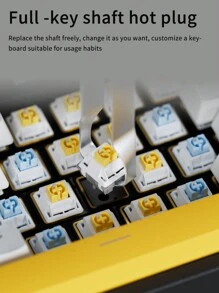 阿爵士 Ak35i V2 Max 搭配 Tft 彩色螢幕 Oem 標誌有線 Usb Rgb 2.4g 無線遊戲機械開關熱插拔鍵盤 - 灰色 - 查看 3