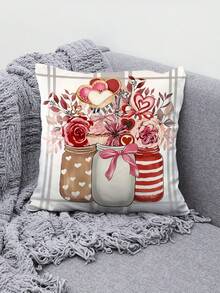 4pcs/Set Car Flower Decor With 3 Colors Stripes, Letters And Hearts - Multicolor - View 6