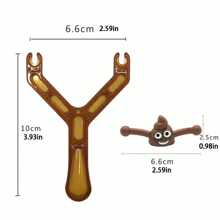Tpr Poop Shape Slingshot With Launcher For Stress Relief - Brown - View 2