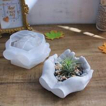 1件手工石膏模具 手形托盤黏土模 樹脂翻模 DIY 珠寶收納盤 蠟燭台 多肉盆 手雕塑菸灰缸 手作家居裝飾禮品 - 白色 - 查看 3