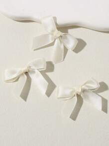 8pcs Mini Beige Bowknot Hair Clips - Beige - View 2