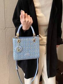 Large Capacity Handbag For Women, Blue Shoulder Bag With Delicate Details, Suitable For Gift, Bags Ladies Elegant, Bag For Women Elegant, Luxury