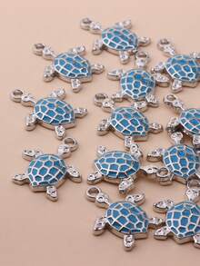 20入組塑料印花烏龜形油墜,適用於diy珠寶製作 - 藍色 - 查看 3