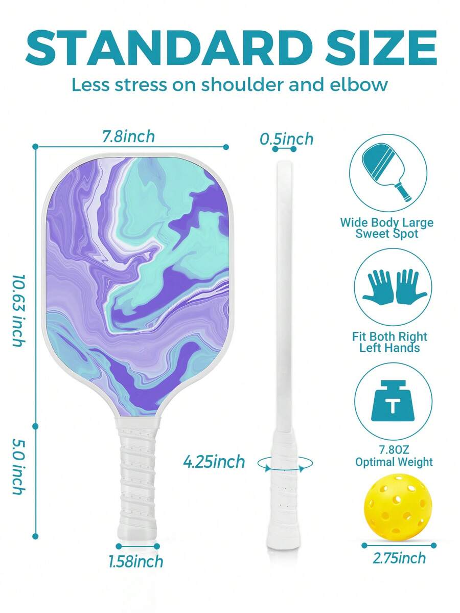 Pickleball Set With 2 Rackets, 4 Balls, And 1 Pack, Made Of High