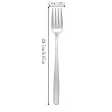 Stainless Steel Korean Style Cutlery Set With Long Handled Fork, Spoon, Mixing Spoon, Dessert Spoon, Steak Knife, Chopsticks - Silver - View 9