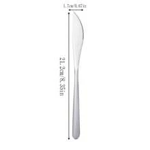 Stainless Steel Korean Style Cutlery Set With Long Handled Fork, Spoon, Mixing Spoon, Dessert Spoon, Steak Knife, Chopsticks - Silver - View 10