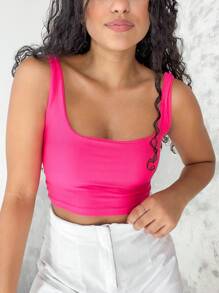 Women Tank Tops & Camis - 玫紅色 - 查看 2