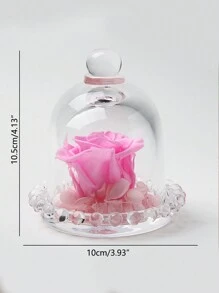 永生花玻璃罩,情人節禮物,創意生日禮物,家庭裝飾 - 粉色 - 查看 3