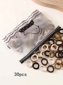 30pcs/M Black Seamless High Elasticity Hair Band Hair Ties, No Damage Hair, Suitable For Daily Use Casual,Hair Accessories,Ponytail ,Hair Rope, Hair Bobbles ,Gym Sport Outfit