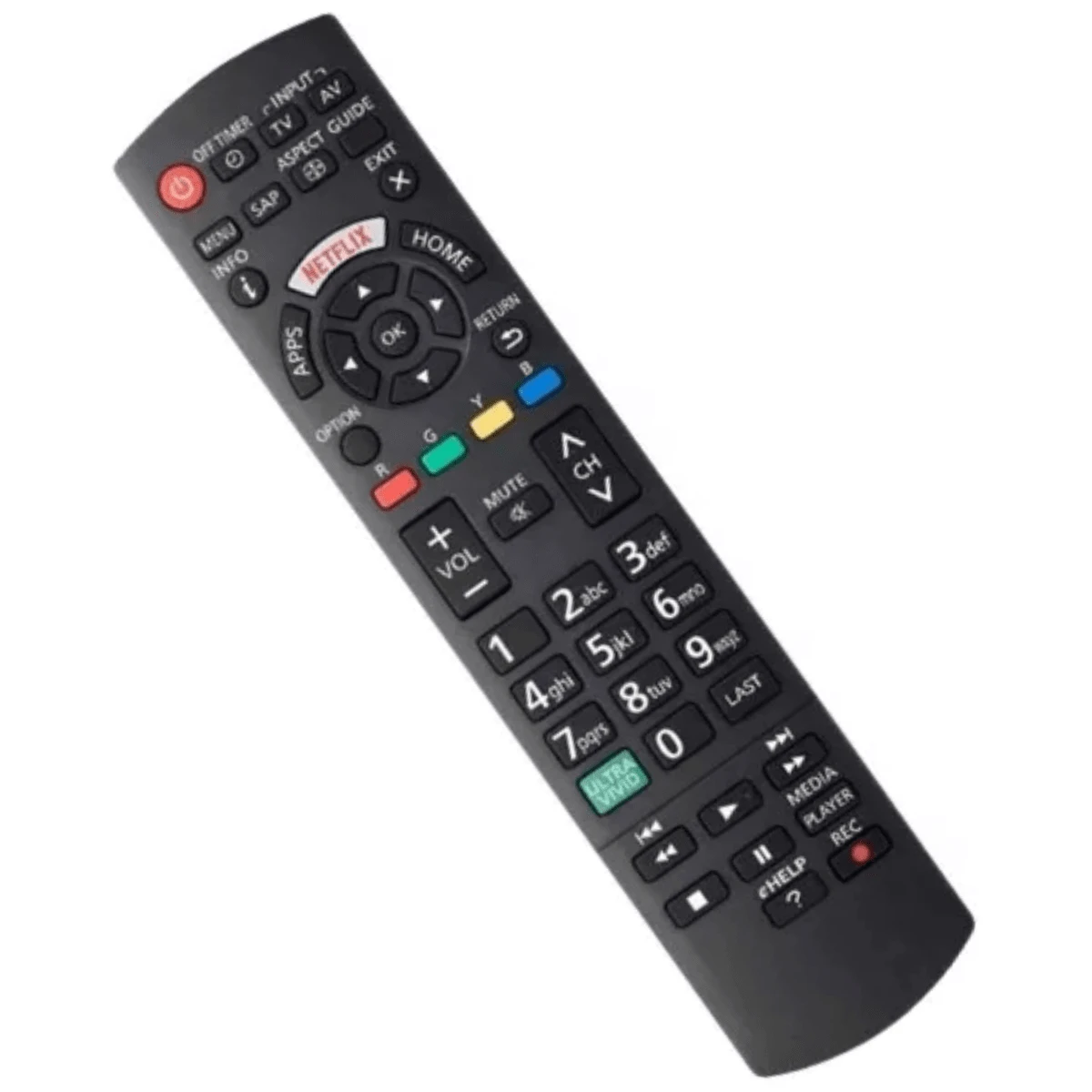 Controle Remoto Para Tv Panasonic Smart Viera - Preto - Visão 1
