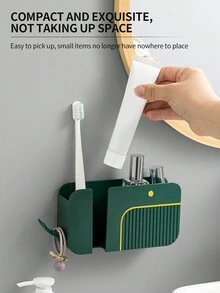 1個鯨魚造型多功能壁掛手機收納盒,不需打孔手機支架和空調電視遙控器收納盒 - 綠色 - 查看 2