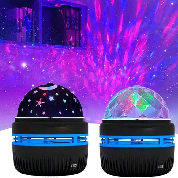 1pc LED Northern Light Projector Light, Multicolor Pattern Galaxy Star Projector, Night Light Projector For Bedroom, Water Ripple Projector Room Decoration For Home Theater, Ceiling, Christmas Gift Decoration, Valentine's Day Gift, Camping, Wedding Decoration