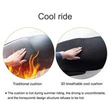 1件防滑3D網布座套透氣防水機車摩托車座墊覆蓋S-6XL - 黑色 - 查看 9