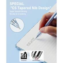 Gel Ink Pen Set,14PCS Pen Set With Case,Cute Note Taking 0.5mm Fine Point Retractable 12PCS Black Ink Pens With 2 Highlighter For School,Note Taking,Writing,Office Supplies,Suitable For Junior High School Primary School Boys And Girls College Student - 藍色 - 查看 3
