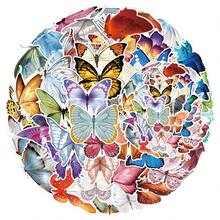 50pcs Cartoon Butterfly Graffiti Stickers Personalized Pattern Cute Graffiti Waterproof Stickers - Apricot - View 1