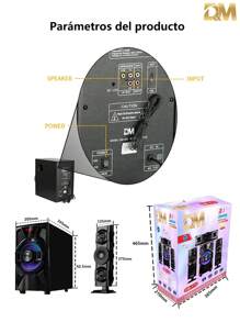 Bocinas Multimedia Teatro Profesional En Casa Bluetooth,Altavoces multimedia profesionales para cine en casa con Bluetooth, radio FM,USB,  Altavoces 3.1, altavoces Bluetooth grandes, altavoces estéreo inteligentes para el hogar, con mando a distancia, equipo de música para el hogar, lámpara LED de colores para decorar la habitación, altavoces estéreo para PC de moda, karaoke para PC, compatibles con sonido 3D Sistema de altavoces multimedia Sistema de audio Hi-Fi Conector auxiliar de 3,5 mm, AUX, sistema de sonido micro, altavoces con cable, sistema de sonido, música en miniatura, festivales de música, altavoz para fiestas, para ver películas, karaoke, escuchar canciones, ver partidos de fútbol, Halloween, Nochebuena, Navidad, reuniones de Año Nuevo, celebraciones de cumpleaños, temporadas de vuelta al colegio y graduaciones, temporadas de bodas y otras ocasiones festivas.DM-Y12 - Negro - Ver 11