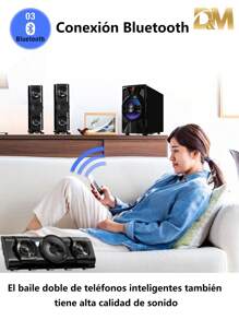 Bocinas Multimedia Teatro Profesional En Casa Bluetooth,Altavoces multimedia profesionales para cine en casa con Bluetooth, radio FM,USB,  Altavoces 3.1, altavoces Bluetooth grandes, altavoces estéreo inteligentes para el hogar, con mando a distancia, equipo de música para el hogar, lámpara LED de colores para decorar la habitación, altavoces estéreo para PC de moda, karaoke para PC, compatibles con sonido 3D Sistema de altavoces multimedia Sistema de audio Hi-Fi Conector auxiliar de 3,5 mm, AUX, sistema de sonido micro, altavoces con cable, sistema de sonido, música en miniatura, festivales de música, altavoz para fiestas, para ver películas, karaoke, escuchar canciones, ver partidos de fútbol, Halloween, Nochebuena, Navidad, reuniones de Año Nuevo, celebraciones de cumpleaños, temporadas de vuelta al colegio y graduaciones, temporadas de bodas y otras ocasiones festivas.DM-Y12 - Negro - Ver 6