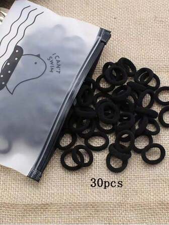 30 条/米黑色无缝高弹力发带，不伤发，适合日常休闲、发饰、马尾辫、发绳、发球、健身运动装