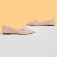 Flat Shoes Women Pointed Toe Comfortable Slip On Women's Flats - 米色 - 查看 5