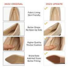 Flat Shoes Women Pointed Toe Comfortable Slip On Women's Flats - 米色 - 查看 6