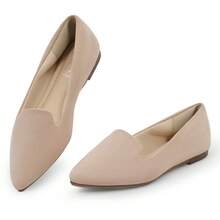 Flat Shoes Women Pointed Toe Comfortable Slip On Women's Flats - 米色 - 查看 2