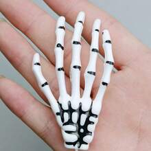 1 Miếng Ma halloween Cái vuốt Sọ Hình bàn tay Kẹp tóc Buổi tiệc Phụ kiện - Đen và trắng - Xem 2