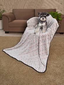 1pc Coral Fleece Blanket Pet Bed Mat Suitable For Small/Medium/Large Dogs And Cats All Seasons (Edge Color Random) - Coffee Brown - View 1