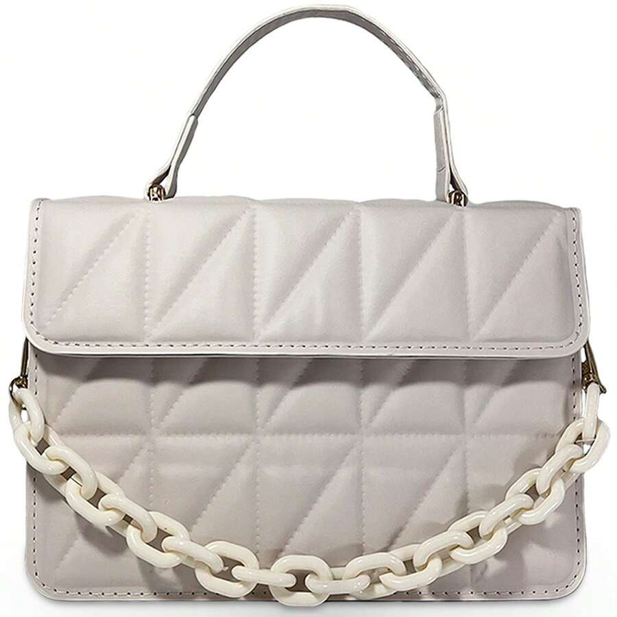 Shendy Vendy Women's Metal Chain One Shoulder Crossbody Bag - 香檳色 - 查看 1