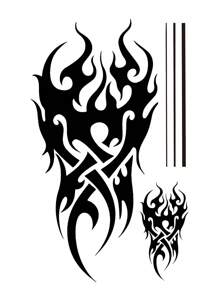 1 Hoja De Tatuaje Temporal Semi-permanente Con Diseño De Totem Floreado Y De Líneas Rectas Para El Brazo, Medida De 12-19cm - Negro - Ver 4