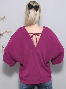 Women Tops - 紫色 - 查看 6