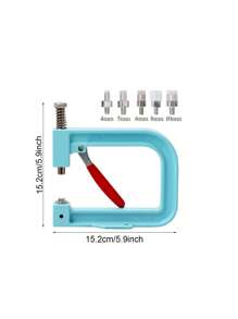 珍珠鑲嵌機工具​​,精準沖壓5模,堅固,耐用,實用,手動串珠機,diy珍珠鑲嵌機（藍色） - 藍色 - 查看 2
