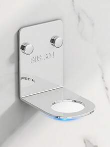 1個銀色不銹鋼浴室收納挂鉤,洗髮水和沐浴露瓶子掛鉤,肥皂分配器壁掛架,粘貼安裝的浴室收納組織架,可掛在淋浴房的牆上,浴室配件 - 銀色 - 查看 8