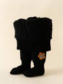 1 件简单温暖的婴儿保暖紧身裤 - 黑色 - 查看 1