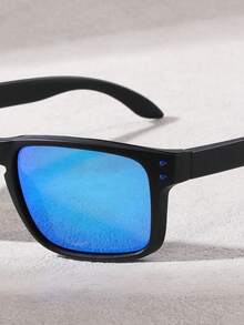 偏光时尚眼镜，运动时尚眼镜，户外钓鱼，骑行和驾驶，男女通用方框眼镜 - 藍色 - 查看 6