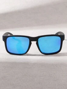 偏光时尚眼镜，运动时尚眼镜，户外钓鱼，骑行和驾驶，男女通用方框眼镜 - 藍色 - 查看 4