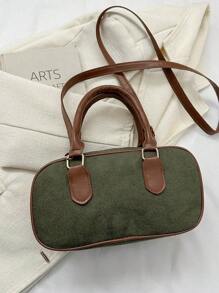 New Fashionable Mini Square Bag, Bowling Bag Style Handbag, Shoulder Bag, Crossbody Bag, Boston Bag For Women - Army Green - View 6