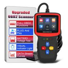 OBD2 Car Code Reader EOBD Code Scanner Voltage Tester Engine Fault Code Scanner Cranking and Charging Tester Diagnostic Tool V701 For OBDII Protocol Gasoline Cars since 1996 - Red - View 2