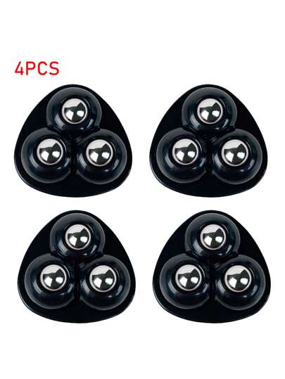 4pcs Self-Adhesive 360° Swivel Casters With Triple Ball Bearings, Silent & Wear-Resistant, Bearing The Weight Of Household Items Without Drilling, Small & Convenient