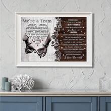 1 张个性化情侣海报，当我说我爱你时，我们是一个团队，情侣礼物，遇见你是命运的艺术印刷品，适合家居装饰，送给他的礼物，送给她的礼物，生日周年纪念情侣海报，无框架 - 咖啡棕 - 查看 5