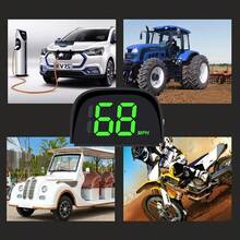 1 件黑色 Led 汽車平視顯示器,帶綠色顯示屏,顯示英里/小時,衛星檢測車速表 - 黑色 - 查看 4
